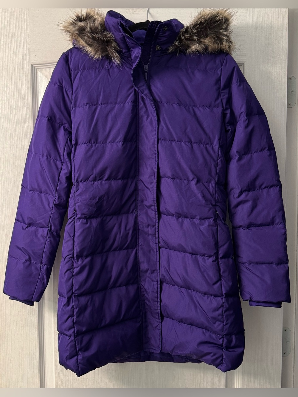 Lands’ End Women’s Down Faux Fur Winter Coat in Vibrant Concord - Picture 3 of 14